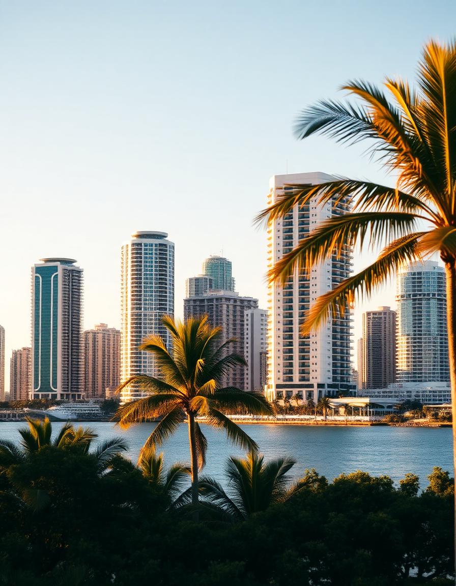 Downtown Miami skyline overlooking Biscayne Bay