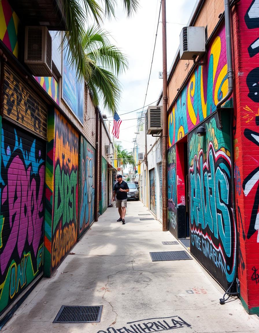 Wynwood Miami street art and loft apartment buildings